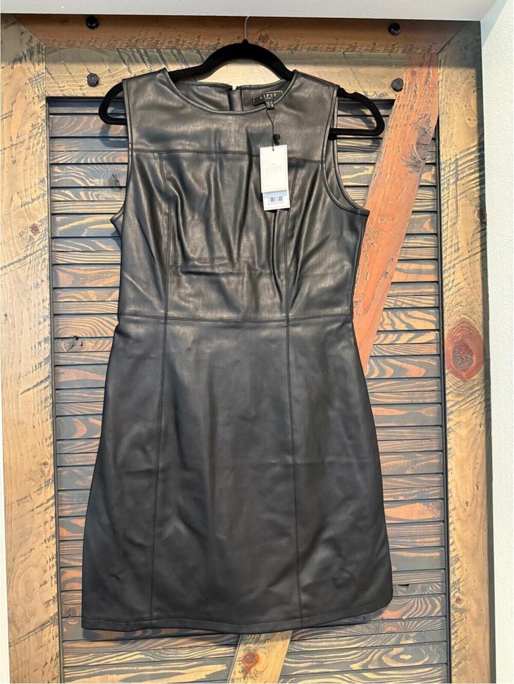 Lipsy Black Faux Leather Mini Dress